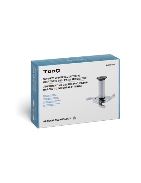 SOPORTE UNIVERSAL DE TECHO GIRATORIO 360º PARA PROYECTOR PLATA